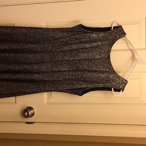 Metallic monochromatic a line dress